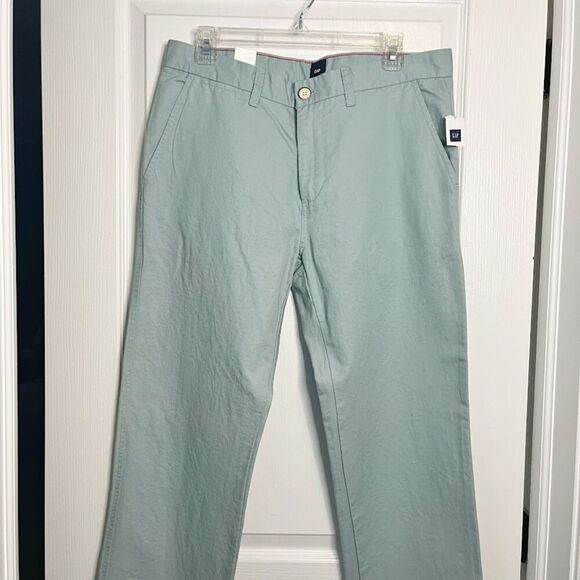 Gap Outlet NWT Slub High Rise Linen/Cotton Pocket Relaxed Fit Khaki Chino Pants - Picture 4 of 15